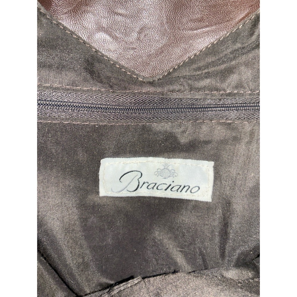 Braciano Purse Brown Faux Leather Embroidered Horses Western Vintage Bag *flaws - Picture 4 of 16